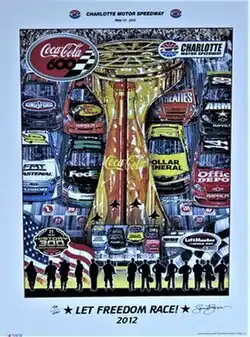 2012 Coca-Cola 600 program cover, with artwork by NASCAR artist, Sam Bass. The painting is called "LET FREEDOM RACE!"