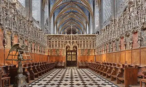 The choirstalls, screen and lectern of Albi Cathedral, France