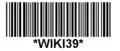 "*WIKI39*" encoded in Code 39