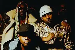 From left to right: Cam'ron, Freekey Zekey, Juelz Santana, and Jim Jones