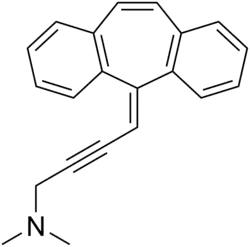 Skeletal formula of intriptyline
