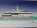 Power trimaran yacht