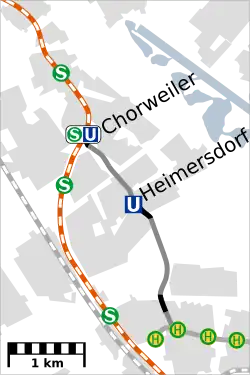 Map of the Chorweiler extension
