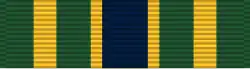 Width-44 green ribbon with central width-8 flag blue stripe flanked by a pair of width-2 yellow stripes. At distance 6 from the edges are a pair of width-4 yellow stripes.