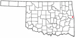 Location of Long, Oklahoma