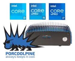 Simply NUC's Porcoolpine Mascot Image and Intel Badges