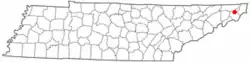 Location of Hunter, Tennessee