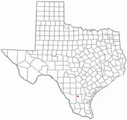 Location of Freer, Texas