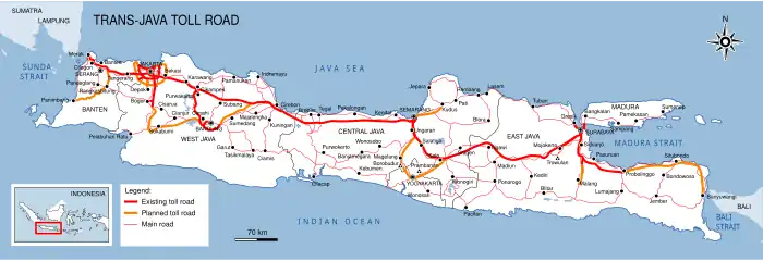 Trans-Java Toll Road as of July 2020